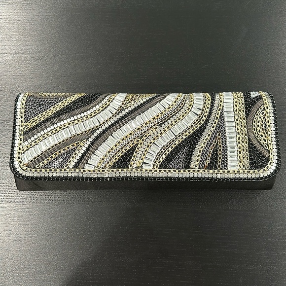 Bebe Chain Design Clutch with Strap - Picture 3 of 14